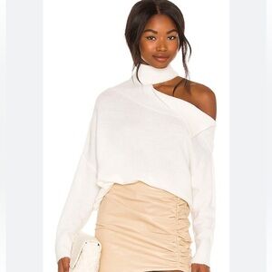Central Park West Knightley Cut Out Sweater in Ivory